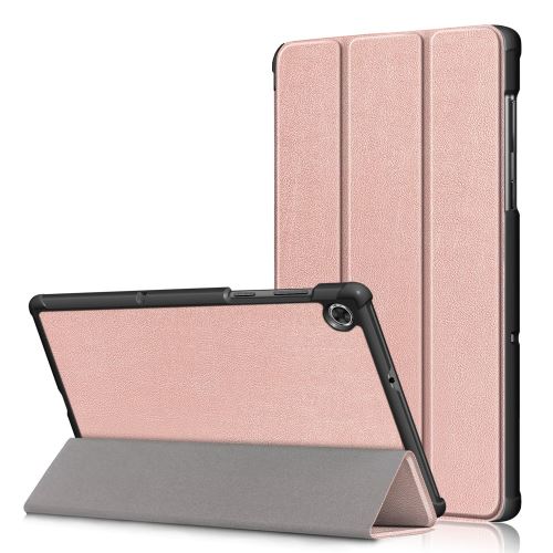 Etui en PU + TPU avec support tri-pliure or rose pour votre Lenovo Tab M10 FHD Plus X606F