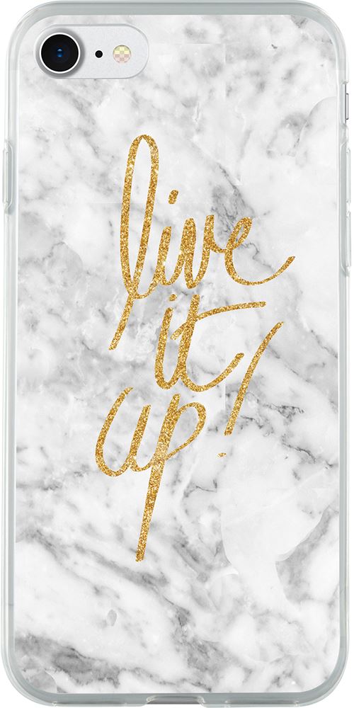 Coque semi-rigide Live it up dorée et blanche pour iPhone SE (2020)/8/7/6S/6