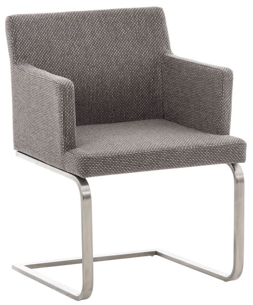 Chaise Aberford en tissu , Marron terre/Acier inoxydable
