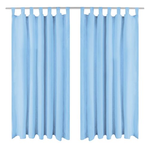 vidaXL Micro-satijnen gordijnen met lussen 140x245 cm turquoise 2 st