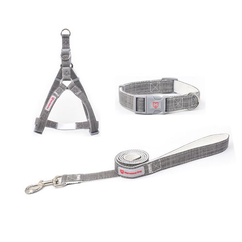 Meilleurs prix pour Harnais Colliers et Laisse en Fibre de bambou MARVELOUS pour chien kit - Noir (Taille: M)