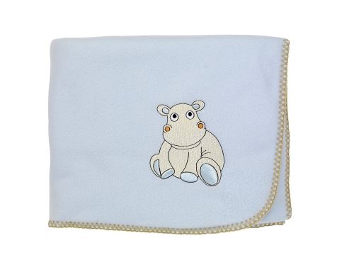 Les bébés d'Elyséa Hippo Couverture Polaire Bleu