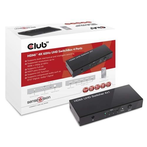 CLUB3D HDMI 2.0 UHD SwitchBox 4 Ports