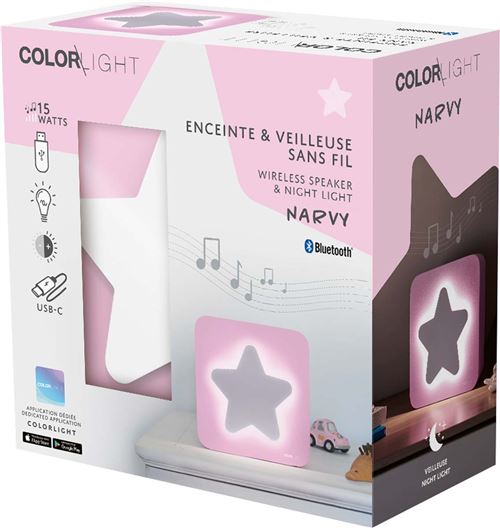 Veilleuse Bigben Cblneonostarm Colorlight Etoile Rose