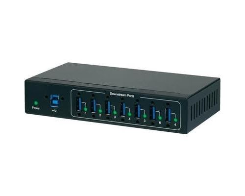 Hub usb 3.0 renkforce 7 ports pour applications industrielles, pour montage mural noir