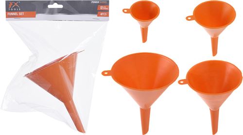 Ensemble d'entonnoirs à outils orange 4 pièces