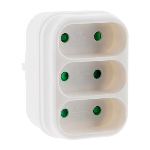 Zenitech-Triplite 3x 2P 6A fa&ccedil;ade - Blanc - Zenitech