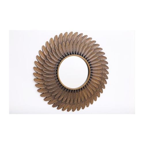 PHÉNIX Miroir motif plumes - Ø61 cm - Bronze