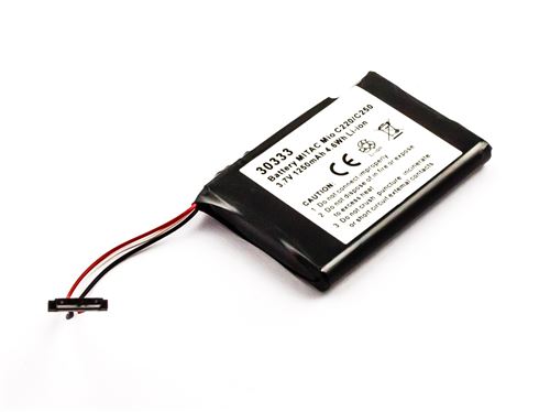 Batterie compatible MITAC Mio C220, C250, Li-ion, 3,7V, 1250mAh, 4,6Wh