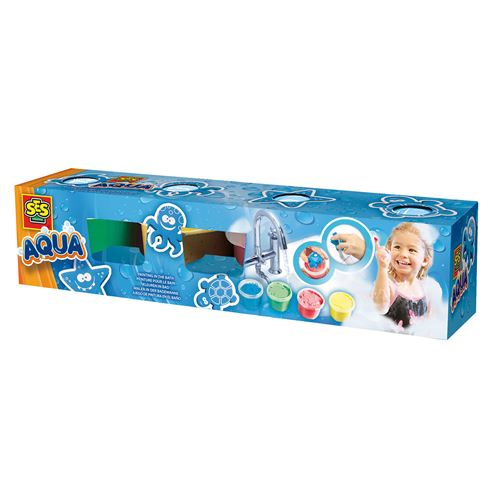 SES Creative - Peinture pour le bain - Aqua peinture : 4 pots avec tampons