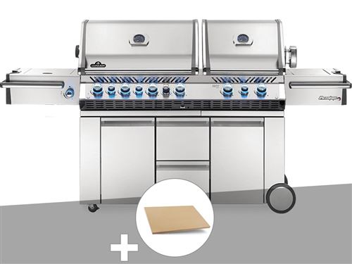 Non Communiqué Barbecue À Gaz Napoleon Prestige Pro 825 + Pierre À Pizza Large Rectangle