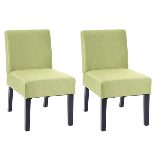 2x chaise de salle à manger MENDLER HWC-F61, fauteuil lounge, tissu/textil vert