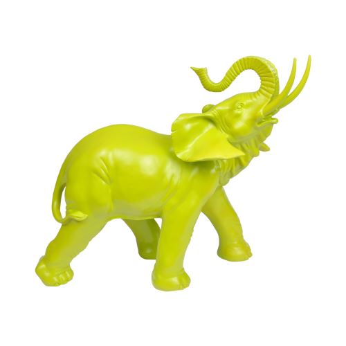 elephant en polyresine vert anis h.30.5*l.33.5*p.16cm