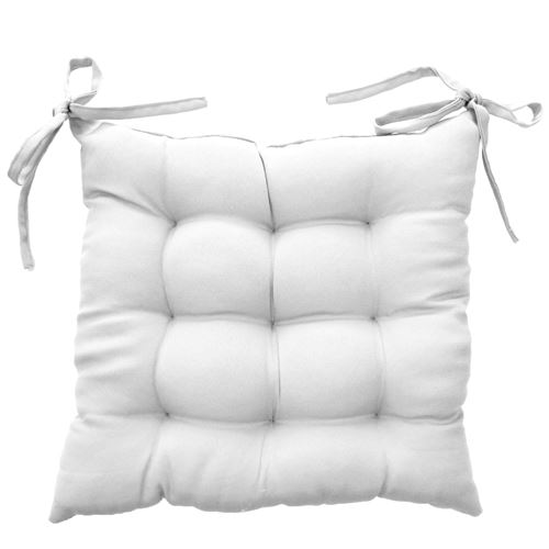 Assise matelassee 40 x 40 cm fils coupes uni danae Blanc
