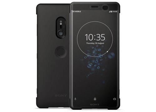 Sony Style Cover Touch SCTH70 - Protection à rabat pour téléphone portable - polycarbonate, polyuréthanne thermoplastique (TPU) - noir - pour XPERIA XZ3