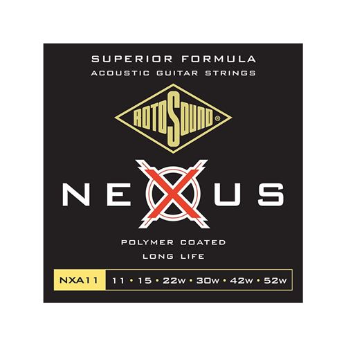 Rotosound NXA11 - Jeu de cordes Nexus Coated Phosphor Bronze guitare acoustique - 11-52