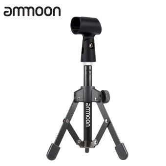 Ammoon Ms 12 Mini Pliable Microphone De Bureau Reglable Support Trepied Avec Mc5 Mic Clip Holder Support Pour Reunions Conferences Podcasts Microphone Top Prix Fnac