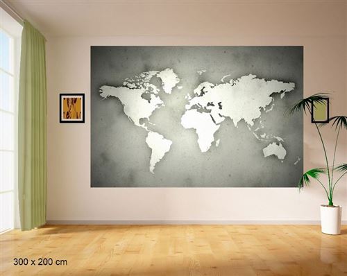 HOMEMANIA Murales Monde di Papier8 - Murale - pour Séjour, Chambre - Multicolore, 300 x 200 cm