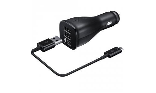 Samsung 2USB 2A Fast Charge Aansteker Autolader + USB-C Kabel Zwart