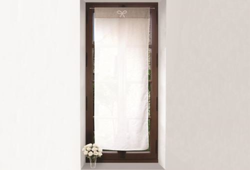 Brise bise brodé en coton 70x200 cm EMILIE taupe par Soleil d'ocre