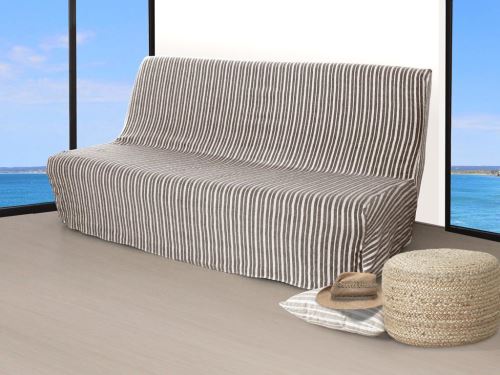 Housse clic-clac jacquard largeur 190 cm COTONADE taupe