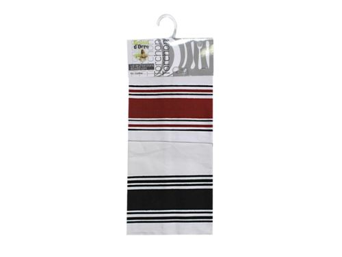Lot de 2 torchons coton CUISINE noir et rouge