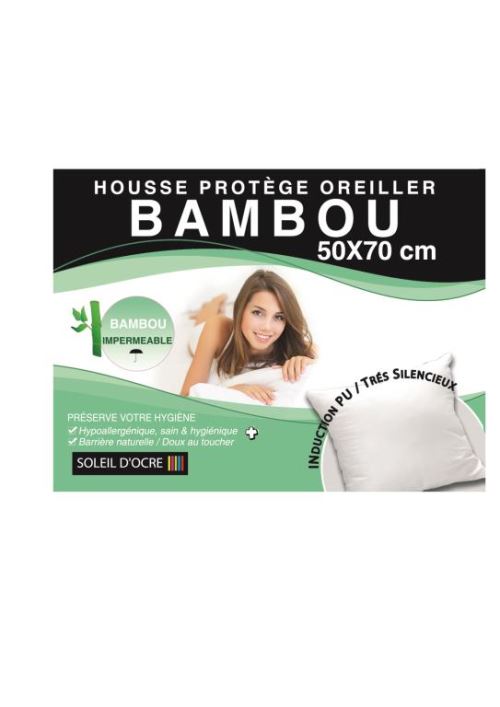 Housse de protection d'oreiller en bambou 50 x 70 cm