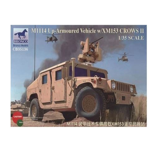 Maquette Véhicule Militaire : M1114 Up-Armoured Vehicle w/XM153 CROWS II Bronco Models