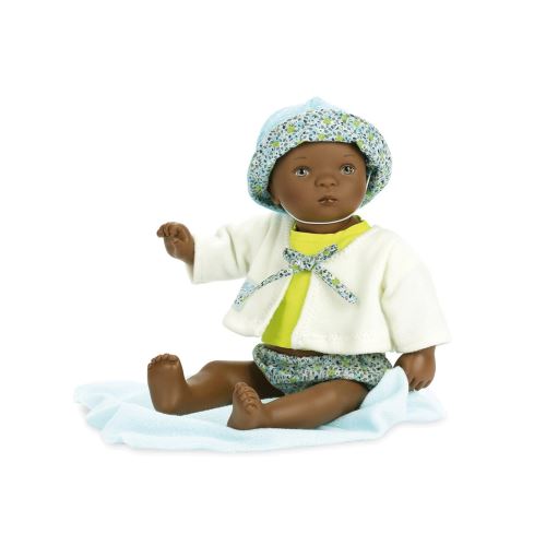 Poupée Bibichou de 35 cm : Teddy dans son petit lit par Sylvia Natterer Petitcollin