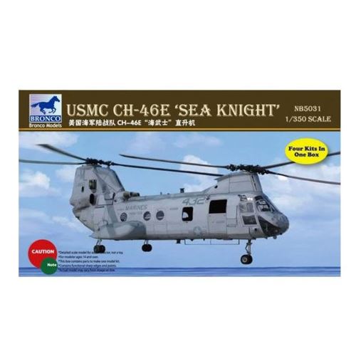 Maquette hélicoptère : USMC CH-46E Sea Knight (4 kits par boite) Bronco Models