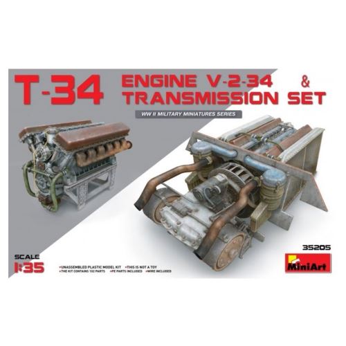 Maquette Char : Moteur V-2-34 du char soviétique T-34 Mini Art