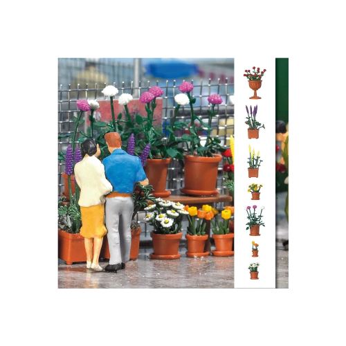 Modélisme : Set de pots avec fleurs Busch