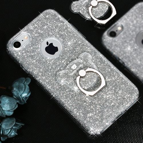 iPhone 7 Coque Protection TPU Argenté Ourson Paillettes Brillant ALS32345
