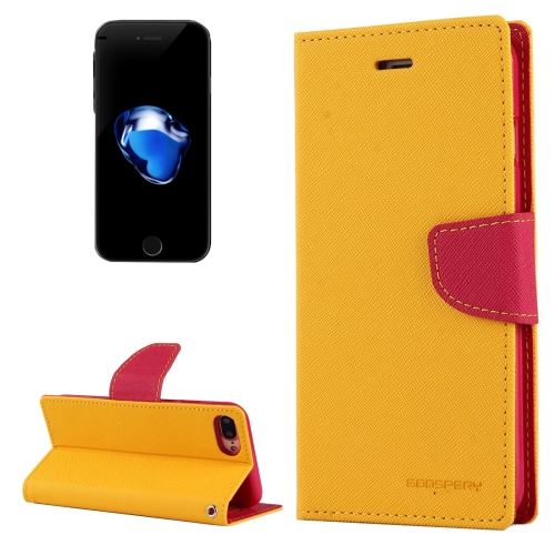 iPhone 7 Plus Housse Etui Cuir PU Jaune Texturé Horizontal ALS32472