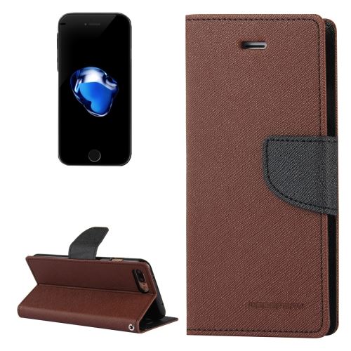 iPhone 7 Plus Housse Etui Cuir PU Marron Texturé Horizontal ALS32477