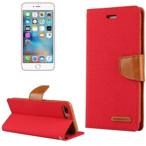 iPhone 7 Plus Housse Etui Cuir PU Rouge Horizontal ALS32489