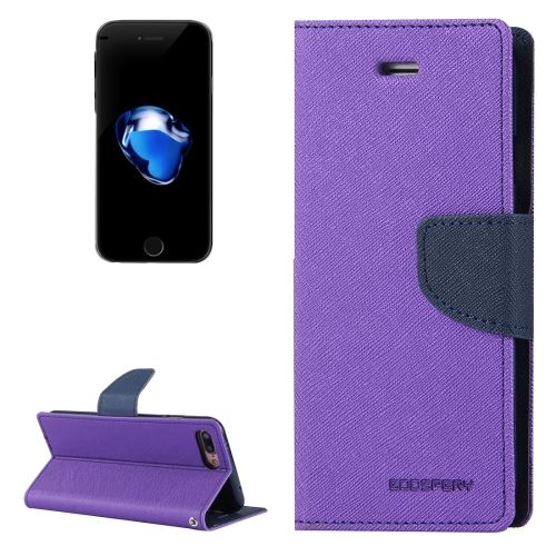 iPhone 7 Plus Housse Etui Cuir PU Violet Texturé Horizontal ALS32497