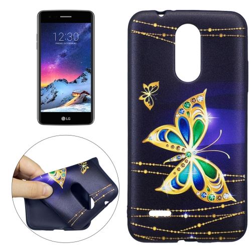 LG K8 (2017) Coque Protection TPU Doré papillon ALS32680
