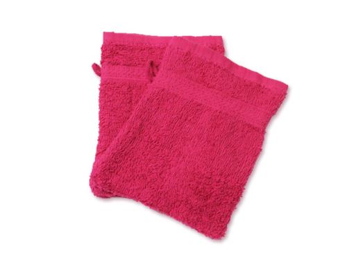 Lot de 2 gants de toilette UNI framboise 450gr/m2