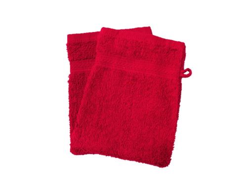 Lot de 2 gants de toilette UNI rouge 450gr/m2