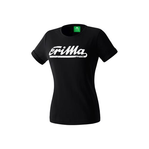 Erima - T-shirt Femme Erima Retro Basics - XL - noir/blanc