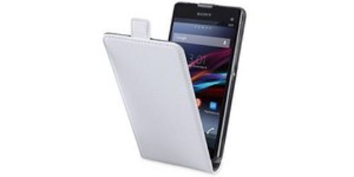 Muvit Slim Folio - Beschermende bedekking voor mobiele telefoon - wit - voor Sony XPERIA Z1 Compact
