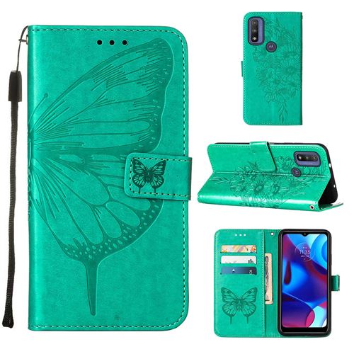 MPFRANCE Housse pour Motorola Moto G Pure Vert [Papillon V3]