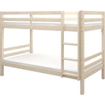 Lits superposés séparables enfant - 2x90x200 cm - Pin massif naturel - Sommiers inclus - ANDO - 1