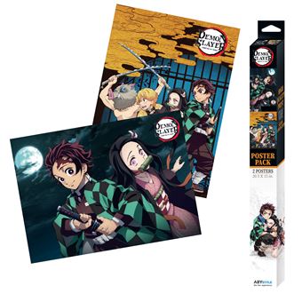 ABYstyle - DEMON SLAYER - Set 2 Chibi Posters - Groupe & Duo (52x38cm)