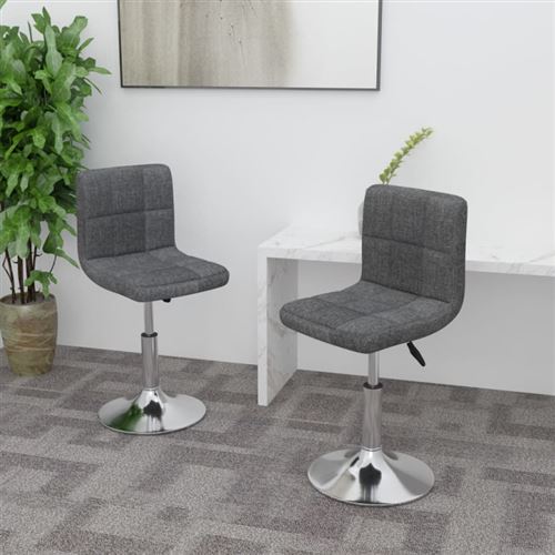 VIDAXL - Lot de 2 chaises - Gris - H 71 cm - Image 2
