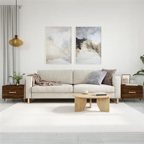 Non Communiqué Marron Vidaxl Tables Basses 2 Pcs Chêne 50X50x40 Cm Bois D'ingénierie 829363