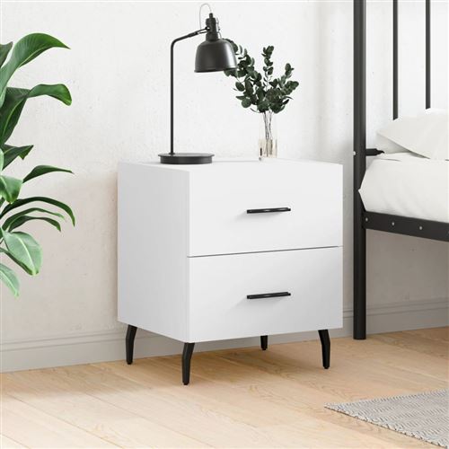 vidaXL - Table de chevet - Blanc - 40x35x47,5 cm - Image 3