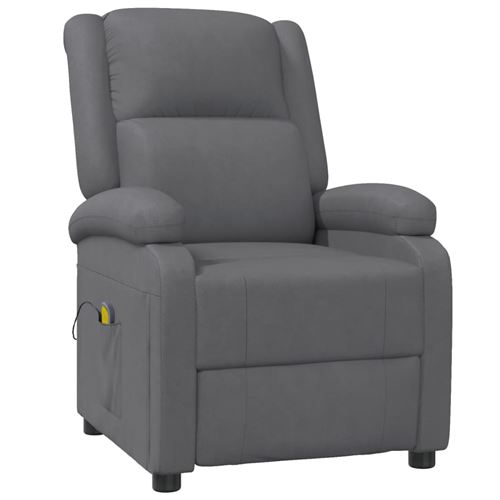 vidaXL Fauteuil de massage inclinable Anthracite Similicuir