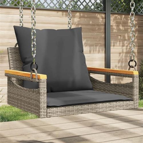 VidaXL - Hängebank poly-rattan, One Size, Grau